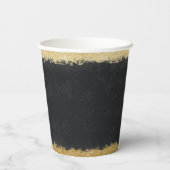 Schwarz und Gold | Pampas Grass and Thistle Pappbecher (Rückseite)