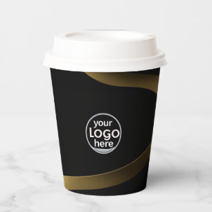 Schwarz und Gold Papier-Cup - Luxus Benutzerde Pappbecher