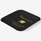Schwarz und Gold Pappteller (Gewinkelt)