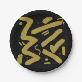 Schwarz und Gold Pappteller (Vorderseite)