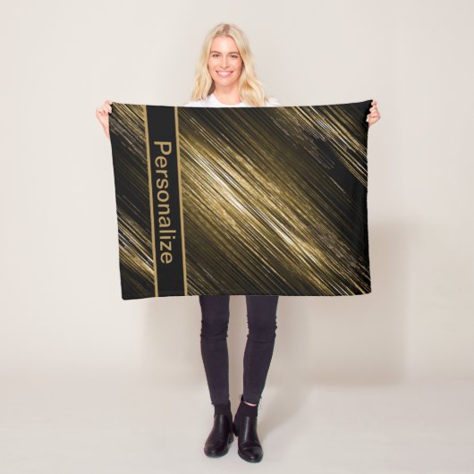 Schwarz und Gold, personalisieren Fleecedecke (Beispiel)