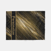 Schwarz und Gold, personalisieren Fleecedecke (Vorderseite (Horizontal))
