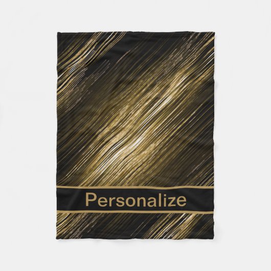 Schwarz und Gold, personalisieren Fleecedecke (Vorderseite)