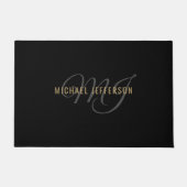  Schwarz und Gold - Personalisiert Fußmatte (Vorderseite)