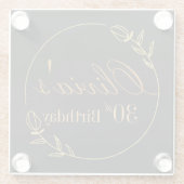 Schwarz und Gold Personalisiert Glasuntersetzer (Rückseite)