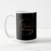 Schwarz und Gold Personalisiert Kaffeetasse (Links)