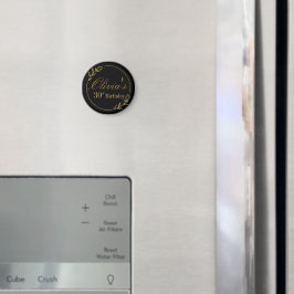 Schwarz und Gold Personalisiert Magnet