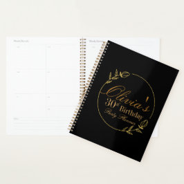 Schwarz und Gold Personalisiert Planer