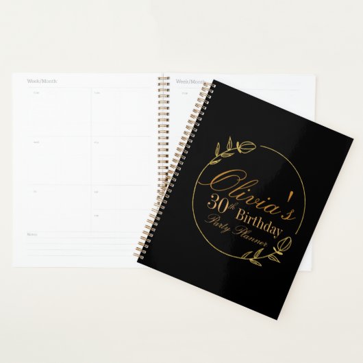 Schwarz und Gold Personalisiert Planer (Anzeige)