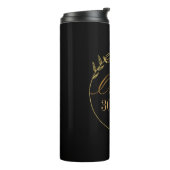 Schwarz und Gold Personalisiert Thermosbecher (Nach links gedreht)