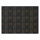 Schwarz und Gold Personalisiert Tischdecke (Vorderseite (Horizontal))