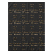 Schwarz und Gold Personalisiert Tischdecke (Vorderseite)