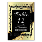 Schwarz und Gold personalisiert Tischnummer (Vorderseite)