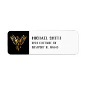 Schwarz und Gold Phoenix Bird Emblem Metallic Look (Vorne)