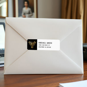 Schwarz und Gold Phoenix Bird Emblem Metallic Look