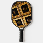 Schwarz und Gold Pickleball Schläger (Rückseite)