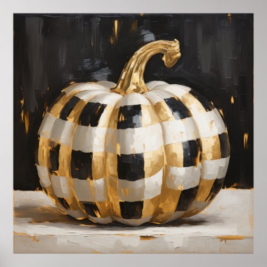 Schwarz und Gold Pumpkin - Mauer Poster (Vorne)