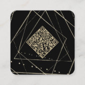 Schwarz und Gold | QR-Code Quadratische Visitenkarte (Vorderseite)