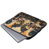 Schwarz und Gold, Rich Luxus, Moulin Rouge Stil Laptopschutzhülle (Vorne Knopf)