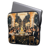 Schwarz und Gold, Rich Luxus, Moulin Rouge Stil Laptopschutzhülle (Vorderseite Links)