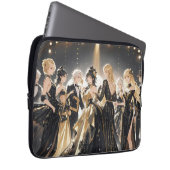 Schwarz und Gold, Rich Luxus, Moulin Rouge Stil Laptopschutzhülle (Vorne Rechts)