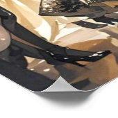 Schwarz und Gold, Rich Luxus, Moulin Rouge Stil Poster (Ecke)