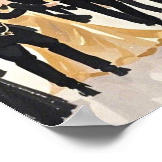 Schwarz und Gold, Rich Luxus, Moulin Rouge Stil Poster (Ecke)