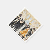 Schwarz und Gold, Rich Luxus, Moulin Rouge Stil Serviette (Ecke)