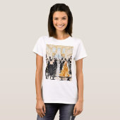 Schwarz und Gold, Rich Luxus, Moulin Rouge Stil T-Shirt (Vorne ganz)