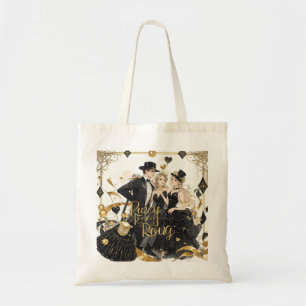 Schwarz und Gold, Rich Luxus, Moulin Rouge Stil Tragetasche
