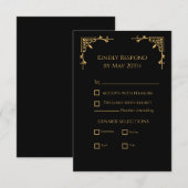 Schwarz und Gold - Royal Regency RSVP Karte (Vorne/Hinten)