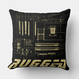 Schwarz und Gold - RUGGED GEEK Hauptplatine Tech Kissen