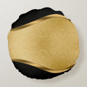 Schwarz und Gold Rundkissen Rundes Kissen