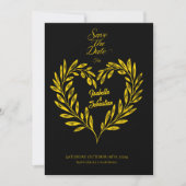 Schwarz und Gold Save the Date - Zeitlose Hochzeit Einladung (Vorderseite)