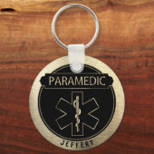 🚑 - Schwarz und Gold Schlüsselanhänger (Vorderseite)