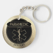 🚑 - Schwarz und Gold Schlüsselanhänger (Rückseite)