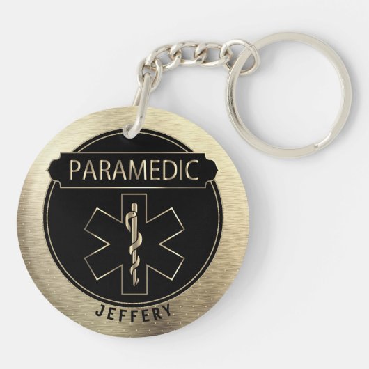 🚑 - Schwarz und Gold Schlüsselanhänger (Rückseite)