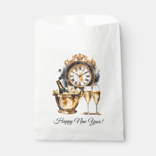 Schwarz und Gold - Silvester Geschenktütchen (Vorderseite)