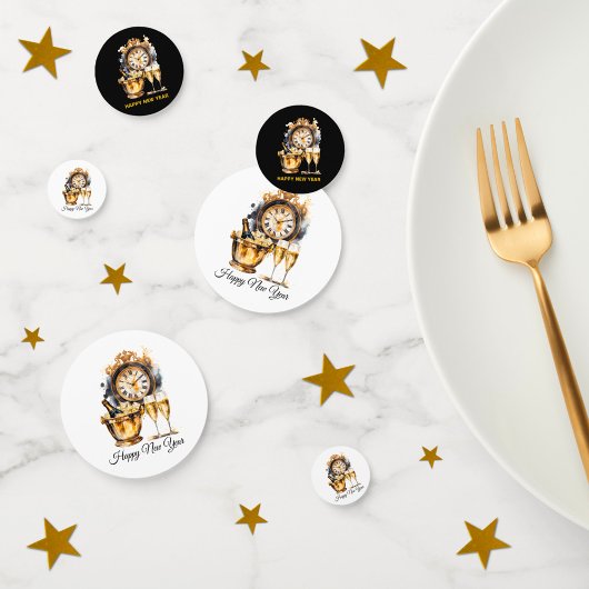 Schwarz und Gold - Silvester Konfetti