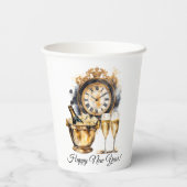 Schwarz und Gold - Silvester Pappbecher (Rückseite)