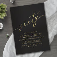 Schwarz und Gold | Simple Glam Luxe 60. Geburtstag