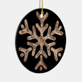 Schwarz und Gold Snowflake Elegantes Weihnachtsfes Keramik Ornament (Rechts)