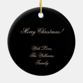 Schwarz und Gold Snowflake Elegantes Weihnachtsfes Keramik Ornament (Hinten)