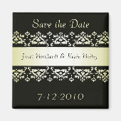 Schwarz und Gold speichern den Datumsmagnet Magnet (Vorne)