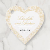 Schwarz und Gold Spitzen Elegantes Script Wedding  Geschenkanhänger (Vorderseite)