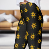 Schwarz und Gold Star Muster Leggings