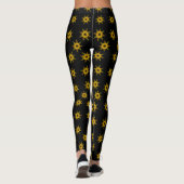 Schwarz und Gold Star Muster Leggings (Rückseite)