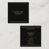 Schwarz und Gold Stilvoll Moderne Berufliche Trend Quadratische Visitenkarte (Vorne/Hinten)