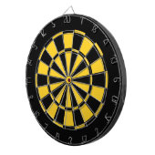 Schwarz und Gold Team Farben Dartboard und Dartboa Dartscheibe (Vorderseite rechts)
