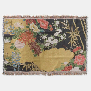 Schwarz und Gold Traditionelle japanische Kimono F Decke